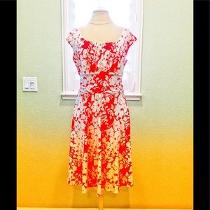 Beautiful Orange and White Floral Dress